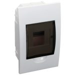 TRACON EDS-4/1 Süllyesztett elosztódoboz, füstszínű ajtóval, N/PE sínnel 1×4 modul, IP40, 