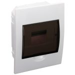TRACON EDS-6/1 Süllyesztett elosztódoboz, füstszínű ajtóval, N/PE sínnel 1×6 modul, IP40, 