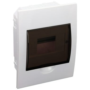 Cutie de distribuție incastrata TRACON EDS-6_1, cu usa fumurie, cu șină N / PE, modul 1x6, IP40, 160x200x60mm