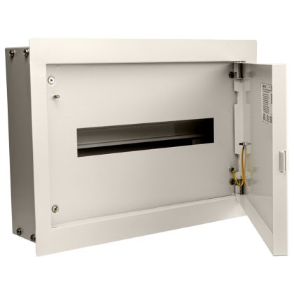 TRACON EDSF-16/1 Fém elosztódoboz süllyesztett, maszkos, fehér 1×16 mod, H×W×D=326×464×115