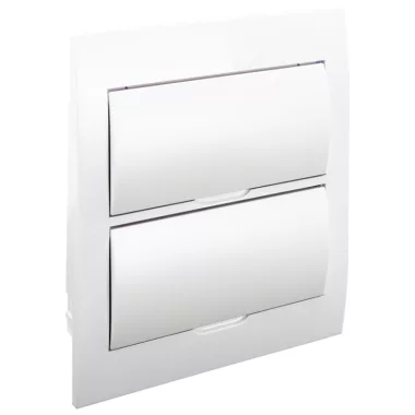 TRACON EDSN-12-2 Cutie de distribuție încastrată cu ușă albă, șină N / PE