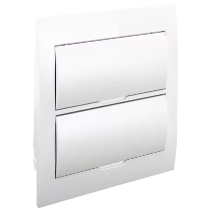 TRACON EDSN-12/2 Süllyesztett elosztódoboz, fehér ajtóval, N/PE sínnel 2×12 (24) modul, IP