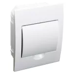   TRACON EDSN-6-1 Cutie de distribuție încastrată cu ușă albă, șină N / PE