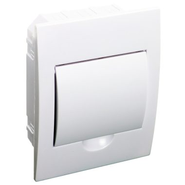 TRACON EDSN-6/1 Süllyesztett elosztódoboz, fehér ajtóval, N/PE sínnel 1×6 modul, IP40, (H×W×D=200×150×66mm)