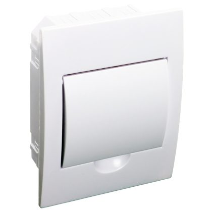 TRACON EDSN-6/1 Süllyesztett elosztódoboz, fehér ajtóval, N/PE sínnel 1×6 modul, IP40, (H×