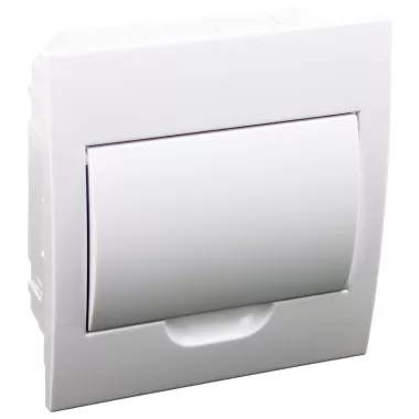 TRACON EDSN-8-1 Cutie de distribuție încastrată cu ușă albă, șină N / PE