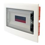 TRACON EDSS-12/1 Süllyesztett elosztódoboz, füstszínű-sík ajtóval, NPE nélkül 1×12 (12) mo