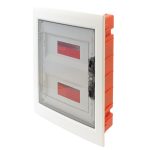 TRACON EDSS-12/2 Süllyesztett elosztódoboz, füstszínű-sík ajtóval, NPE nélkül 2×12 (24) mo