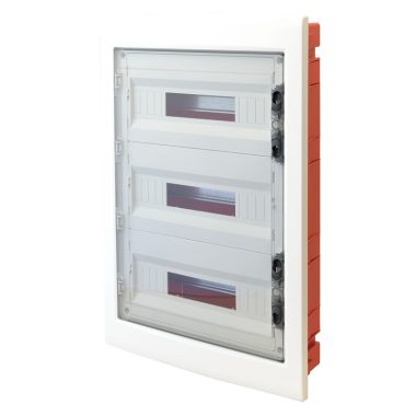 TRACON EDSS-12/3 Süllyesztett elosztódoboz, füstszínű-sík ajtóval, NPE nélkül 3×12 (36) mo