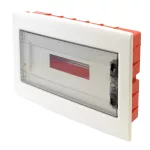   TRACON EDSS-18/1 Süllyesztett elosztódoboz, füstszínű-sík ajtóval, NPE nélkül 1×18 (18) modul, IP40, (H×W×D=270×440×85 mm)