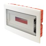 TRACON EDSS-18/1 Süllyesztett elosztódoboz, füstszínű-sík ajtóval, NPE nélkül 1×18 (18) mo