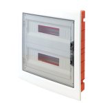 TRACON EDSS-18/2 Süllyesztett elosztódoboz, füstszínű-sík ajtóval, NPE nélkül 2×18 (36) mo