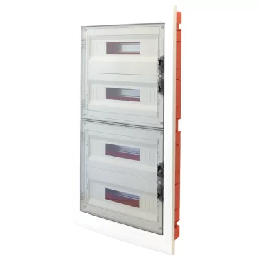 TRACON EDSS-18/4 Süllyesztett elosztódoboz, füstszínű-sík ajtóval, NPE nélkül 4×18 (72) modul, IP40, (H×W×D=860×440×95mm)
