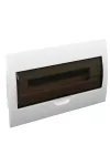 TRACON EDS/18-1 elosztódoboz, süllyesztett, füstszínű ajtóval, N/PE sínnel, 1×18 modul, IP40, 240×380×70mm