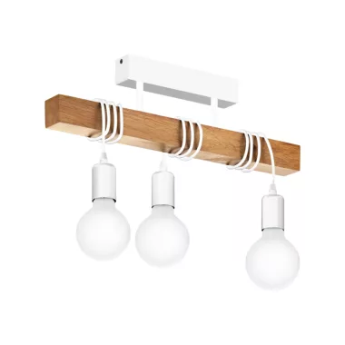 EGLO 33166 mennyezeti E27 3x60W fehér/tölgy Townshend