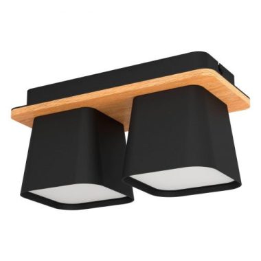EGLO 390007 Mennyezeti E27 2x40W fekete/fa Ruscio