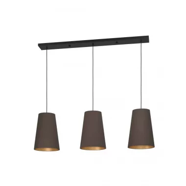 EGLO 390196 Függeszték 3xE27 fek/capp-sréz Petrosa