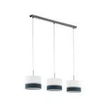 EGLO 39555 Függeszték.E27 3x60Wfehér/kék/ezüst Spaltini