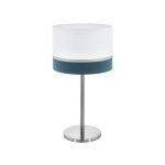 EGLO 39557 Asztali.E27 1x60Wfehér/kék/ezüst Spaltini