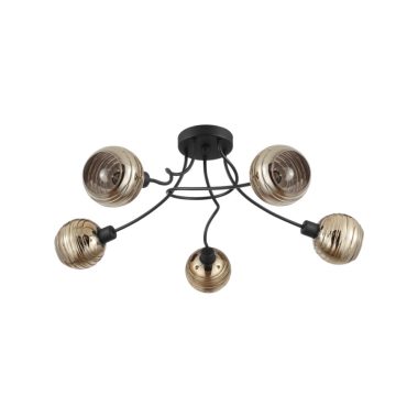 EGLO 39691 Mennyezeti E27 5x40W fekete/arany Creppo