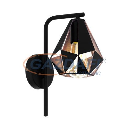 EGLO 43057 Fali lámpa E27 1x60W fekete/vörösréz Carlton4