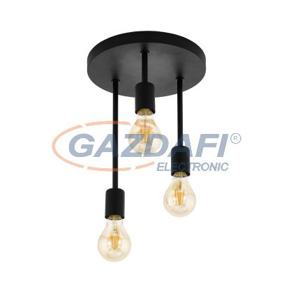 EGLO 43126 Mennyezeti E27 3x60W fekete Wilmcote