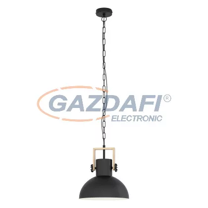 EGLO 43162 Függeszték E27 28W fekete/fa Lubenham