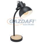EGLO 43165 Asztali lámpa E27 1x28W fekete/fa Lubenham