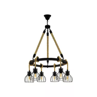 EGLO 43194 függeszték E27 6x28W fekete/borostyán Rampside