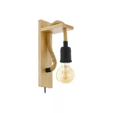 EGLO 43197 Fali lámpa E27 1x28W fekete/kötél Rampside