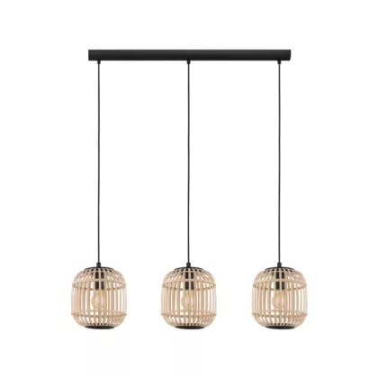 EGLO 43217 függeszték E27 3x28W fekete/fa Bordesley