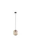 EGLO 43231 függeszték E27 1x28W 21cm fekete/fa Bordesley