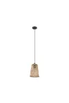 EGLO 43252 függeszték E27 1x40W 18cm fekete/natúr Claverdon