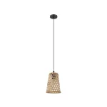   EGLO 43252 függeszték E27 1x40W 18cm fekete/natúr Claverdon