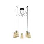 EGLO 43255 függeszték E27 5x40W fekete/natúr Claverdon