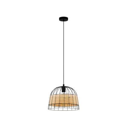 EGLO 43311 Függeszték.E27 1x40W37cmfekete/rattan Anwick