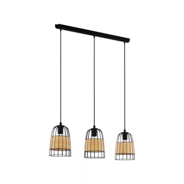 EGLO 43313 FüggesztékE27 3x40Wfekete/rattanAnwick