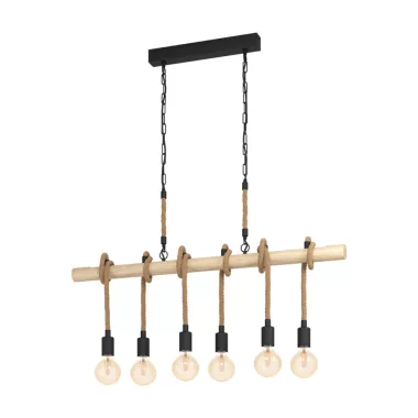 EGLO 43319 FüggesztékE27 6x40Wfekete/faYoungstone