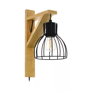 EGLO 43351 Fali E27 1x40W fekete/fa Rampside