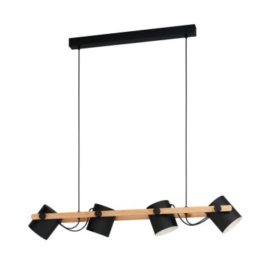 EGLO 43424 Függeszték E27 4x28W fekete/faHORNWOOD