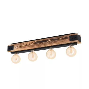 EGLO 43466 Mennyezeti E27 4x60W fekete/fa Layham