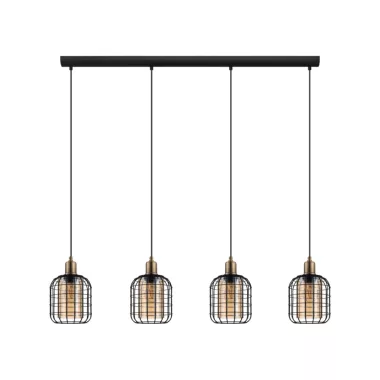 EGLO 43528 Függeszték E27 4x40W fk/amber Chisle