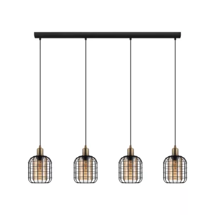 EGLO 43528 Függeszték E27 4x40W fk/amber Chisle