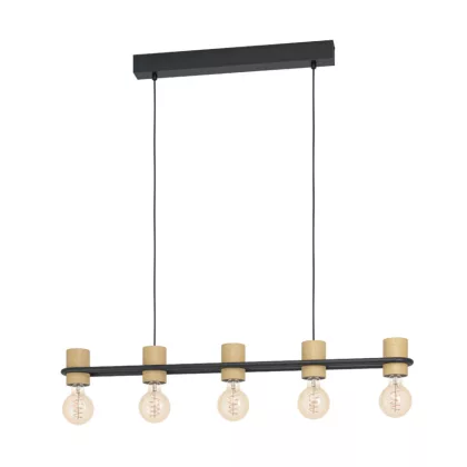 EGLO 43541 Függeszték E27 5x40Wfekete/faChieveley