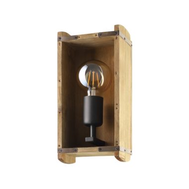 EGLO 43593 Fali E27 1x40W fekete/fa Wootton