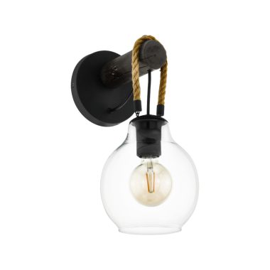 EGLO 43619 Fali E27 1x40W fekete/fa Roding