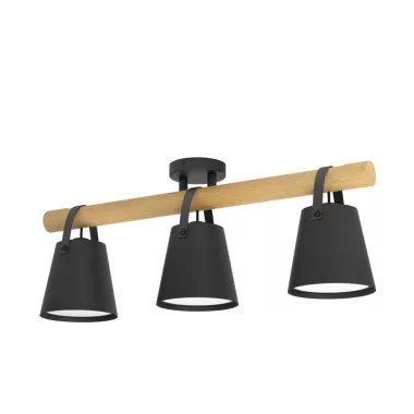 EGLO 43635 mennyezeti lámpa E27 3x10W fekete/fa Boyle