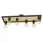 EGLO 43724 Mennyezeti lámpa 6xE27 fekete/fa Consett