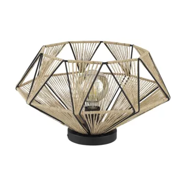 EGLO 43775 Mennyezeti lámpa 1xE27 fekete/natúr Adwickle