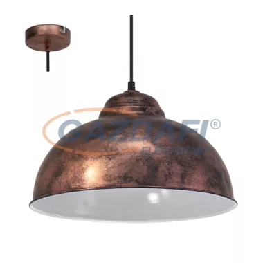 EGLO 49248 függeszték E27 60W réz-antik Vintage